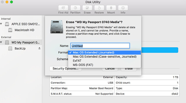 Erase WD MY passport