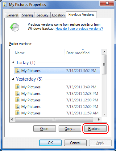 windows recover deleted files